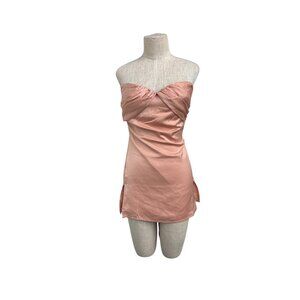 Princess Polly Irena Strapless Mini Dress - Dusty Pink Size US 2 - Recycled Mate